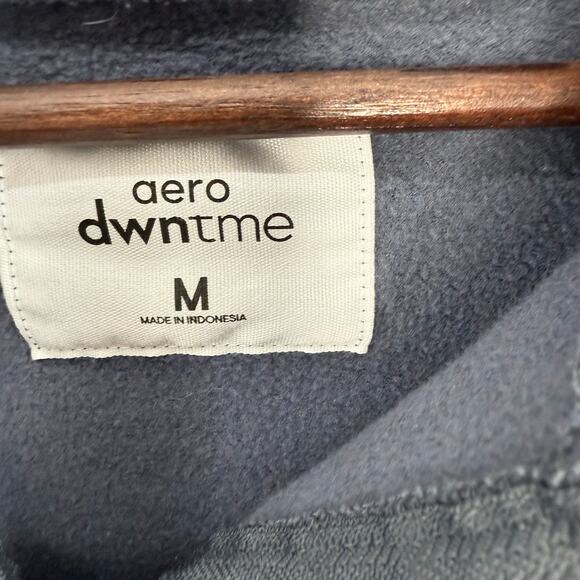 Aéropostale Cropped Half Zip Sweatshirt Medium Blue White New York Embroidered - Picture 3 of 3